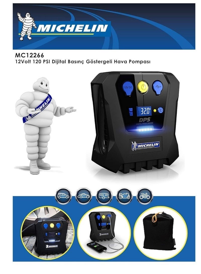 Michelin Programmable Fast Flow Digital Tire Compressor – 12V, 50 PSI, Digital Gauge & Auto Shut-Off - Image 2